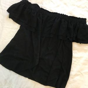 Suede Off The Shoulder Top